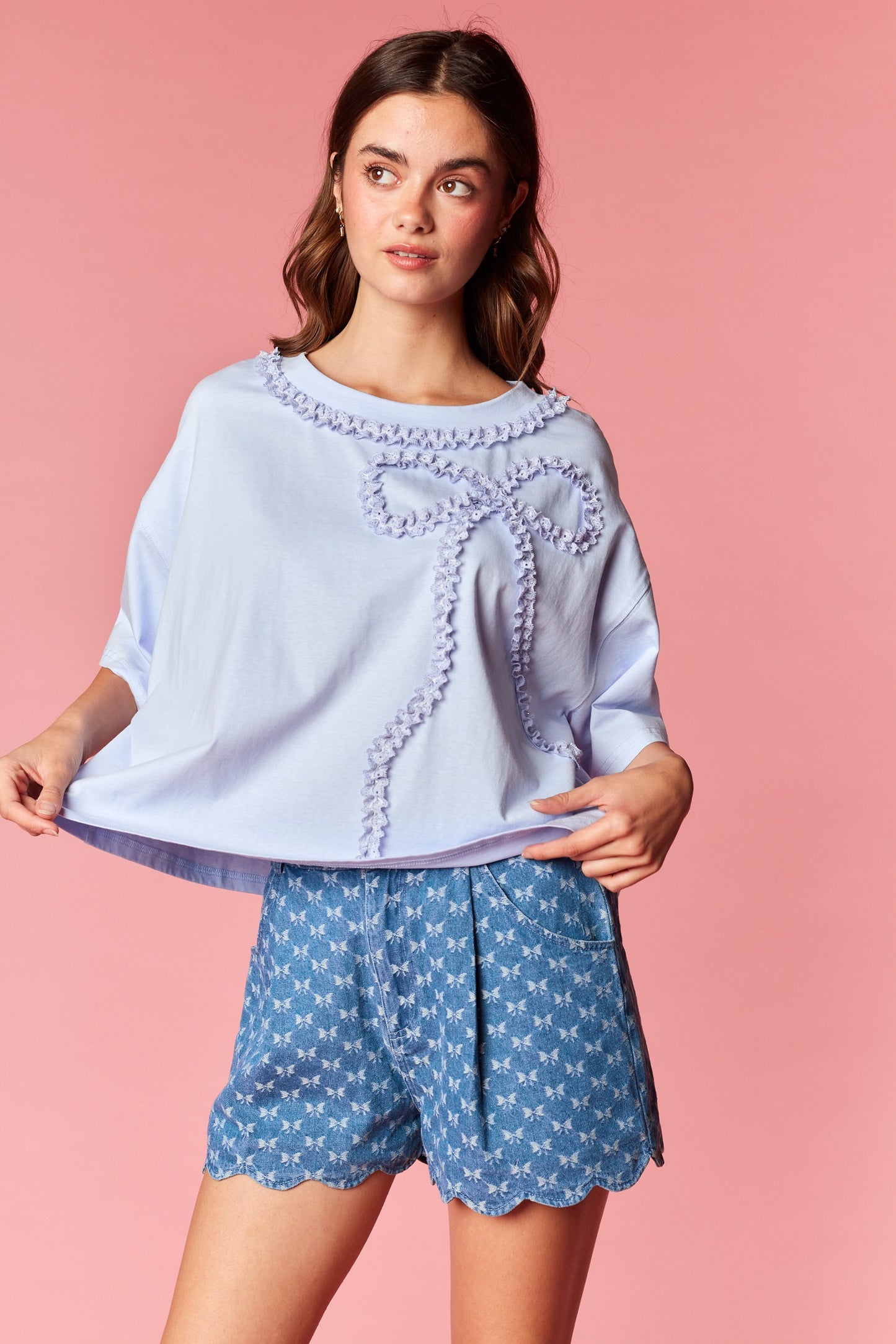 Blue Ribbon Bow Top