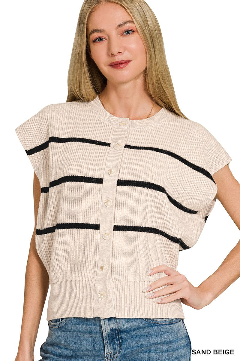 Sand Beige & Stripes Sweater