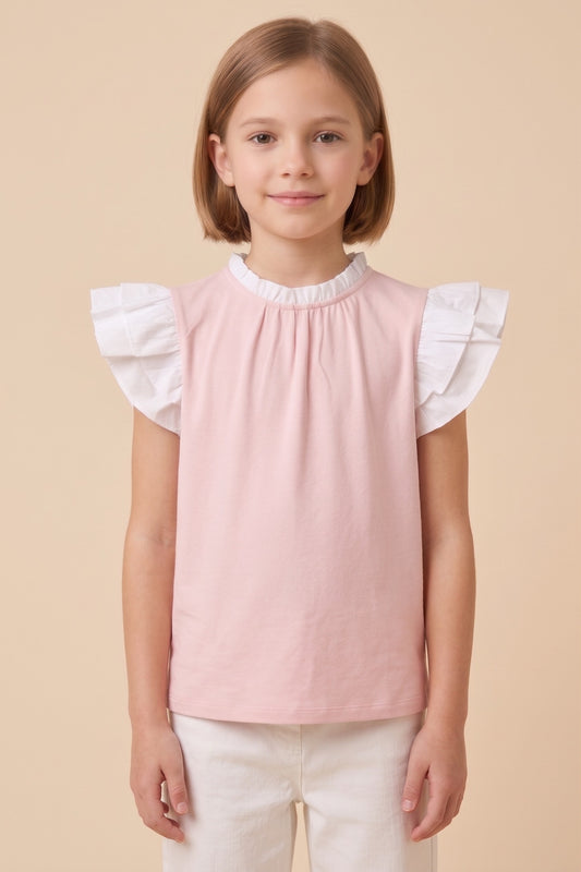 Blush in the Mix Top for Girls