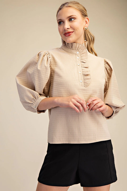 "You had me at Hello" in Beige Top