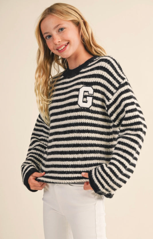 GA Tween Sweater Black/white