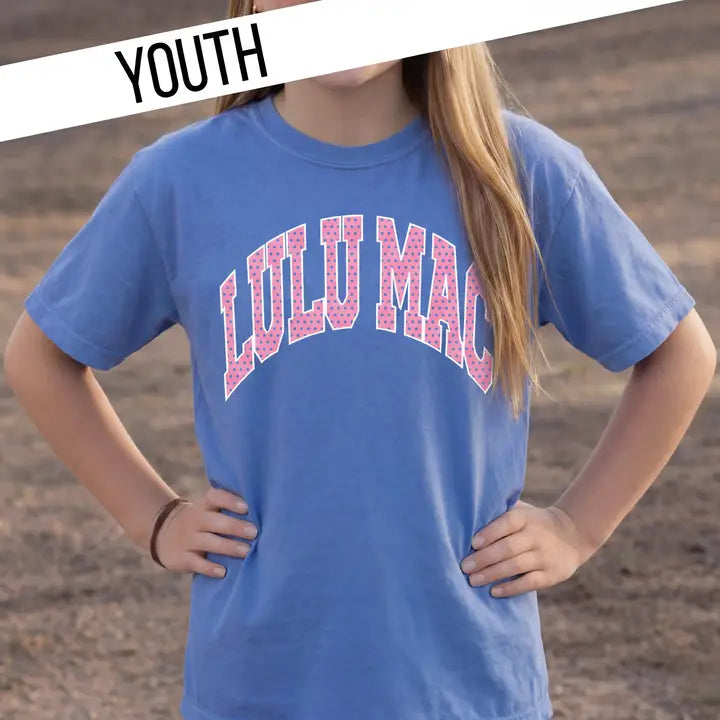Lulu Mac Dot Flo Blue Youth Tee
