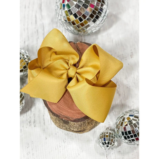 Gold Classic Hair Bow 4.5