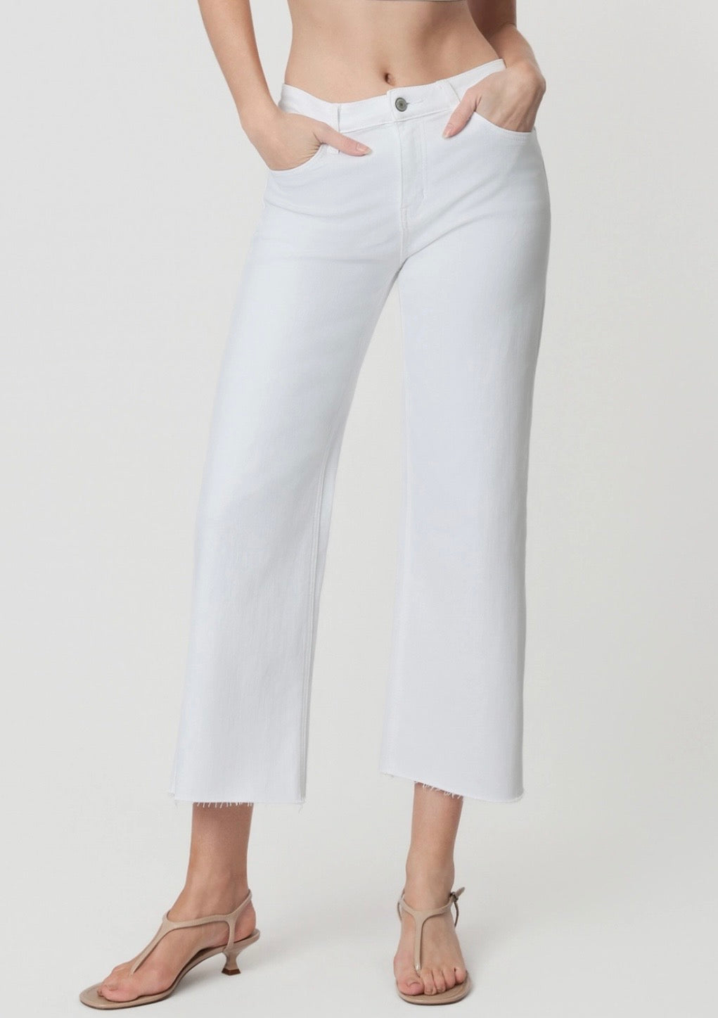 Vervet by Flying Monkey White Crop Jeans
