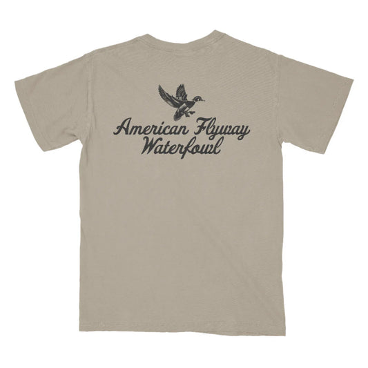 AFW Vintage Wood Duck Logo W/Pocket Khaki Tee