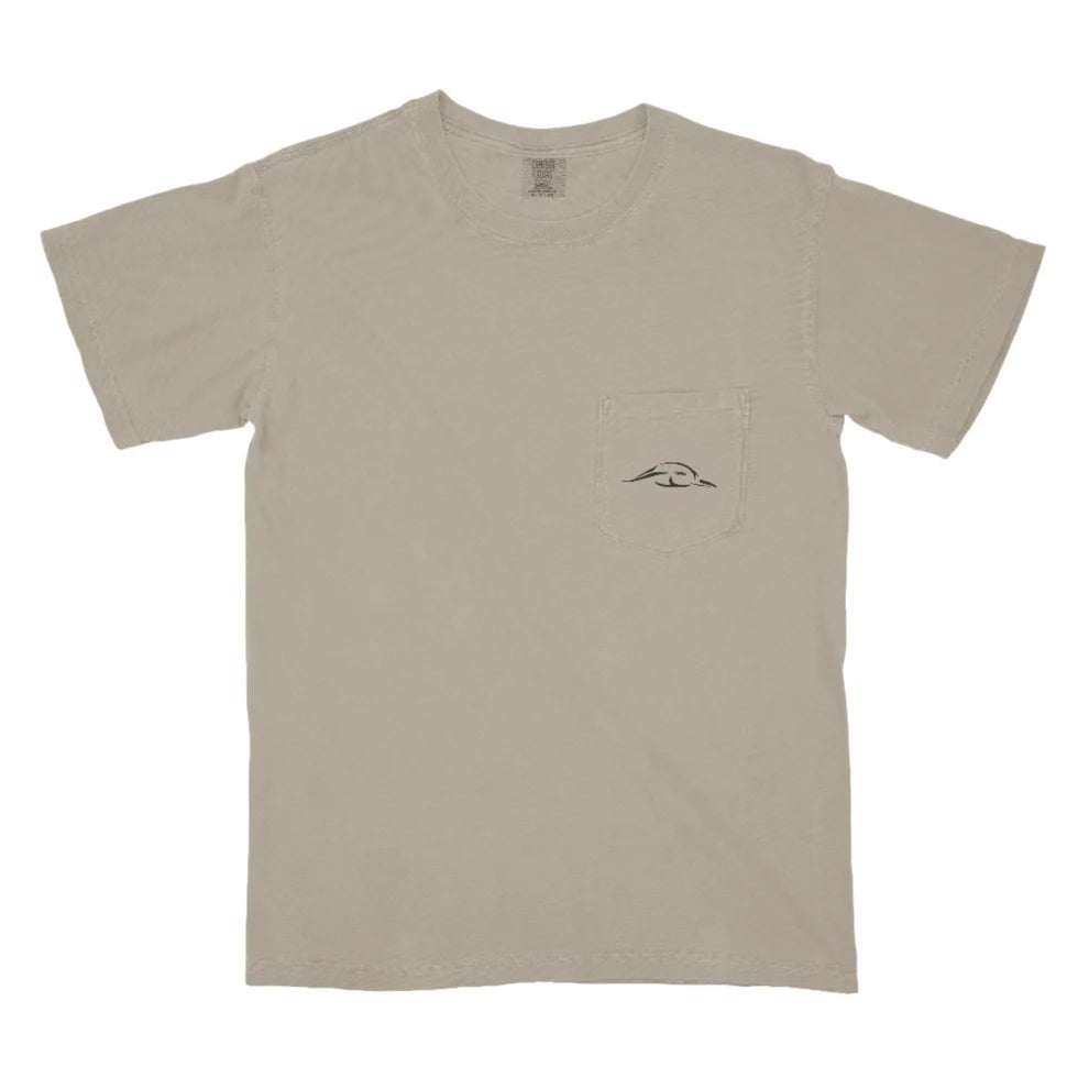 AFW Vintage Wood Duck Logo W/Pocket Khaki Tee