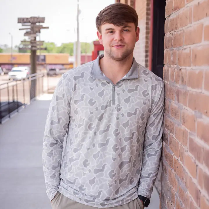 Southern Limit 1/4 Zip White Camo