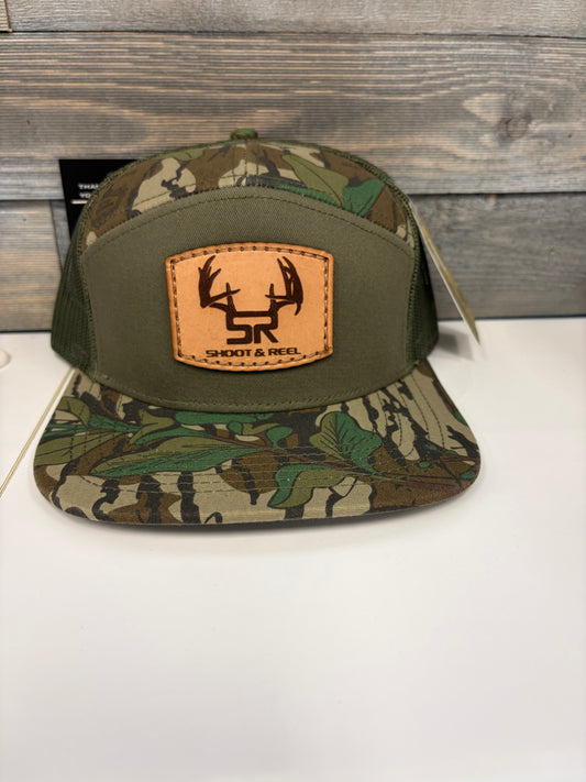 Shoot & Reel Mossy Oak Greenleaf Olive SR Rack Flatbill Hat