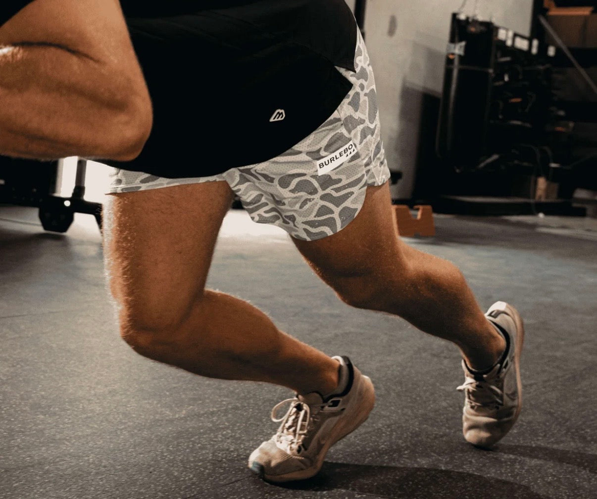 Burlebo White Camo Mesh Training Shorts