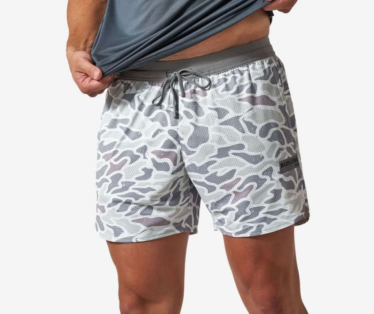 Burlebo White Camo Mesh Training Shorts