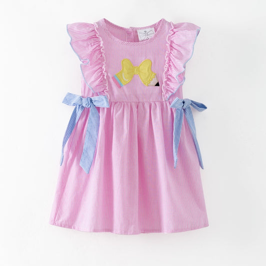 Pencil Bow Stripe Tie Dress