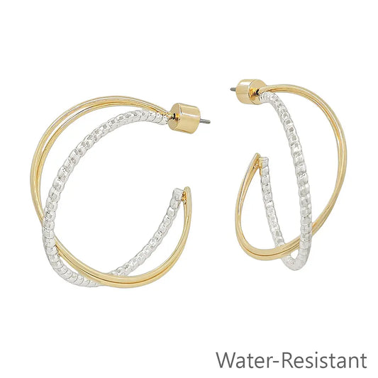 Gold & Silver Twisted X Earrings