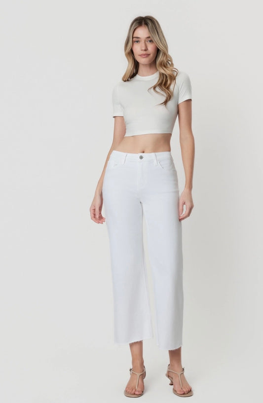 Vervet by Flying Monkey White Crop Jeans