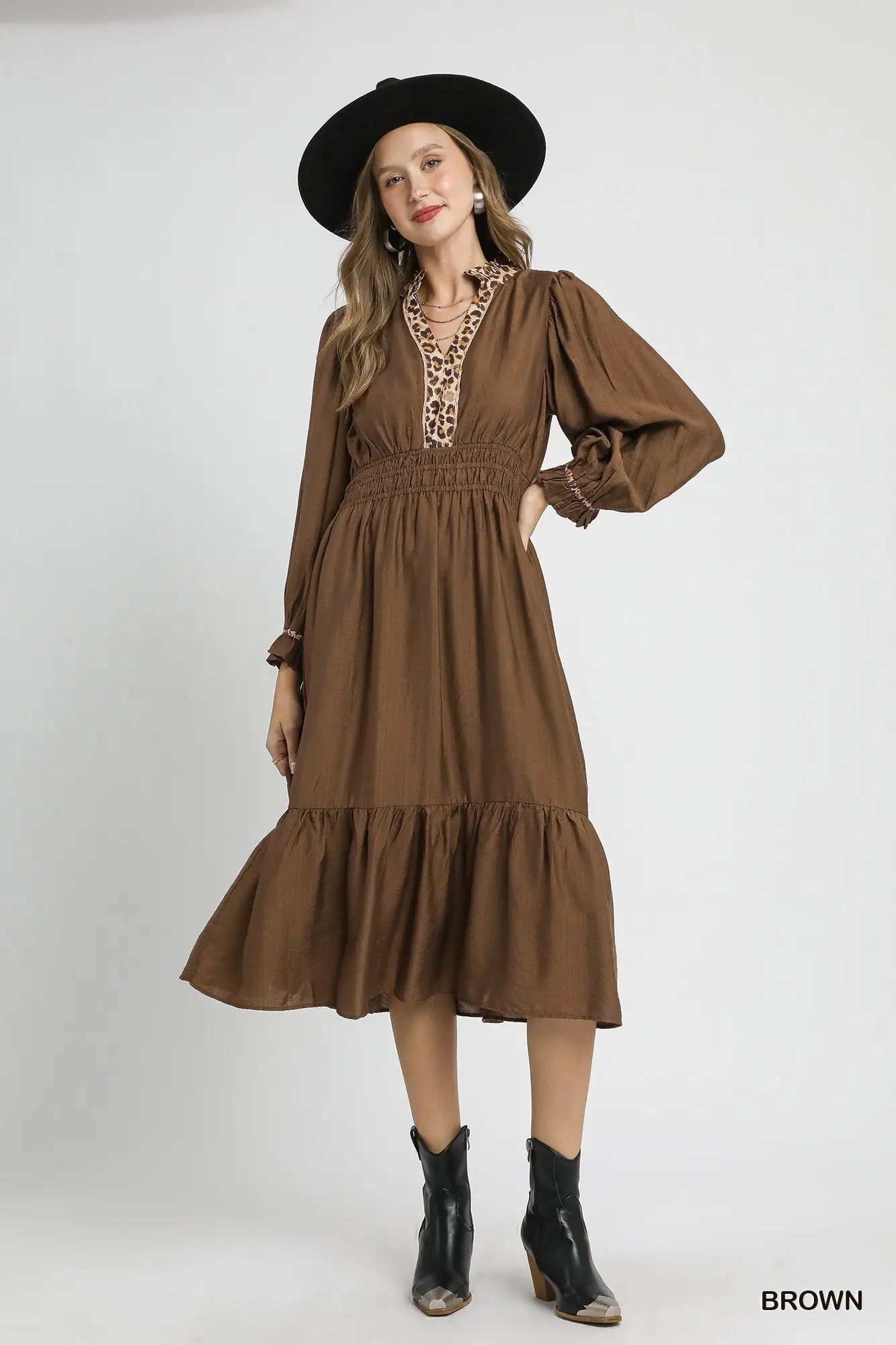 "Coming Back For You" Brown Dress by Umgee