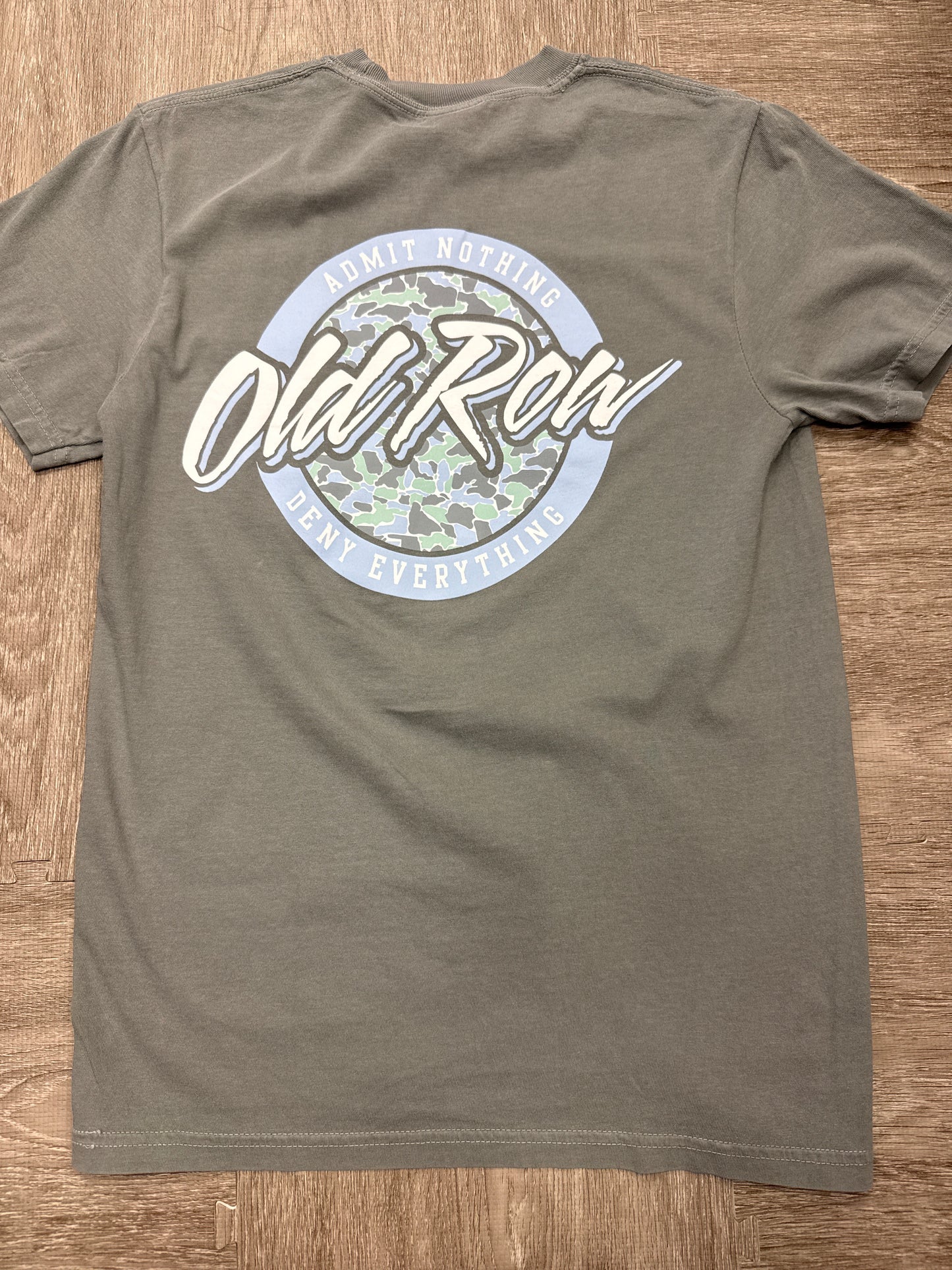 Old Row Camo Circle Logo Pocket Tee Grey