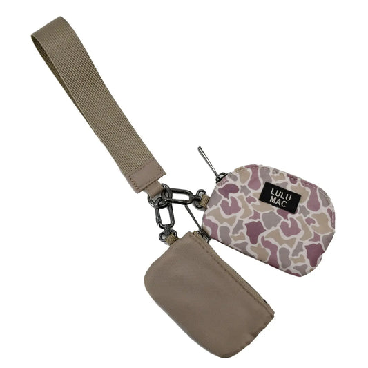 Lulu Mac Camo/Beige Wristlet