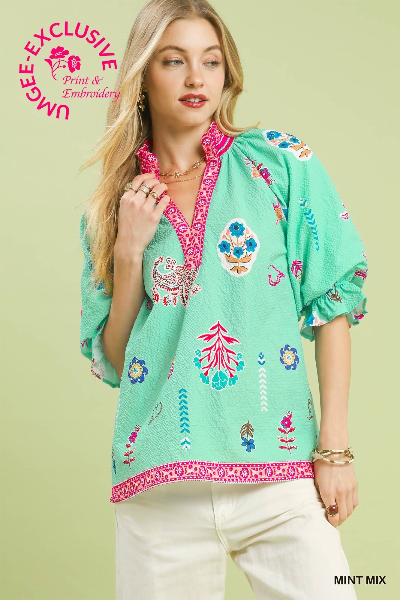 Umgee Mint Mix Top