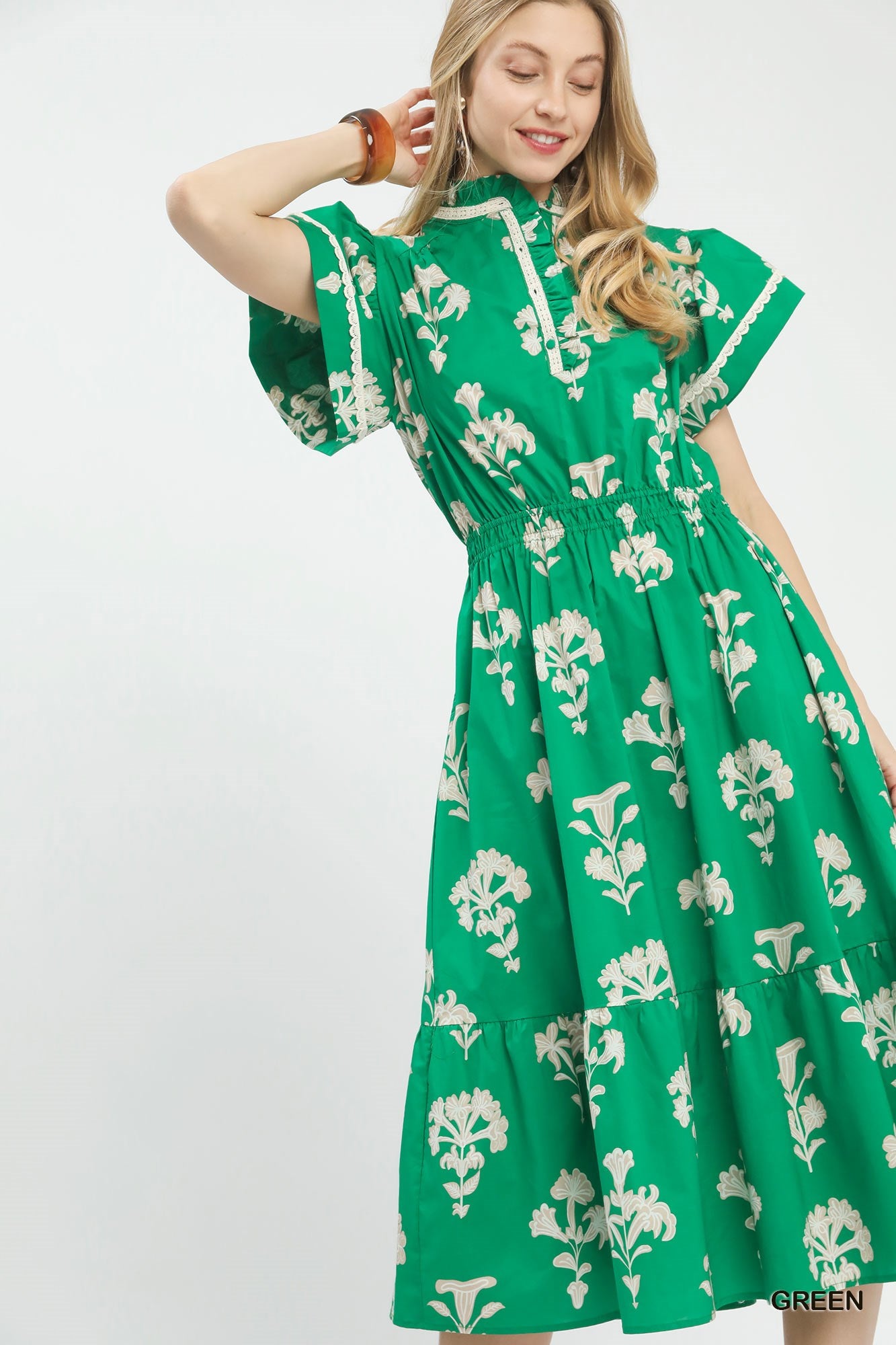 In My Element Green Floral Dress by Umgee