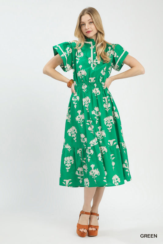 In My Element Green Floral Dress by Umgee