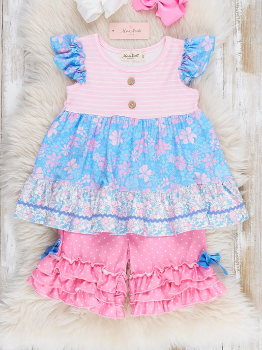 Garden Blooms Ruffle Outfit for Girls