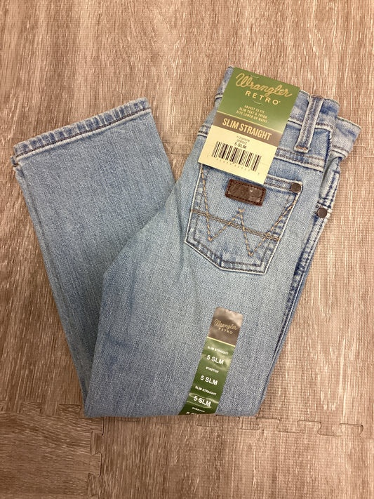 Wrangler Boys Light Wash Retro Slim Straight Jeans 112365678 88BWZ