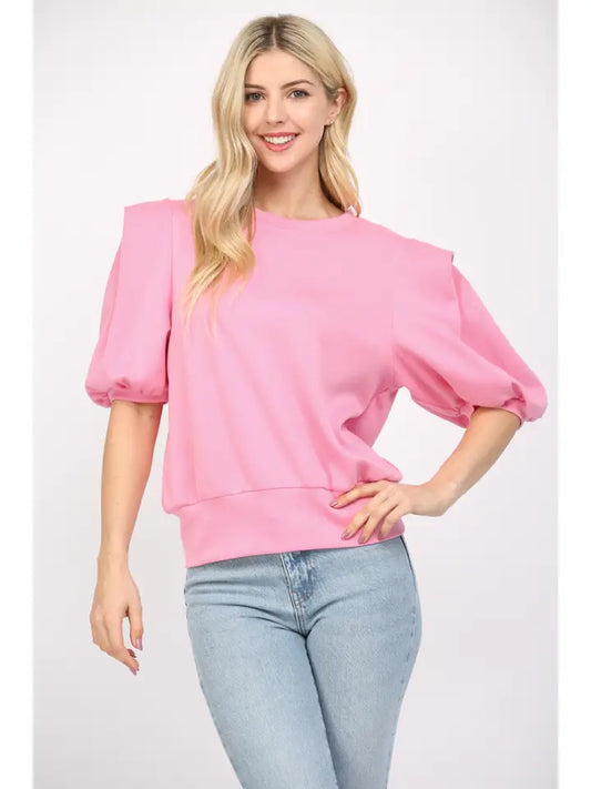 Fate Pink Puff Sleeve Top