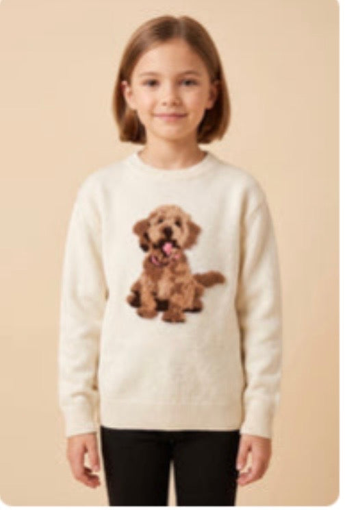 Hayden Girls Terrier Patch Sweater