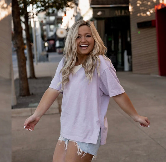 Lilac Boyfriend Shirt by Jadelynn Brooke