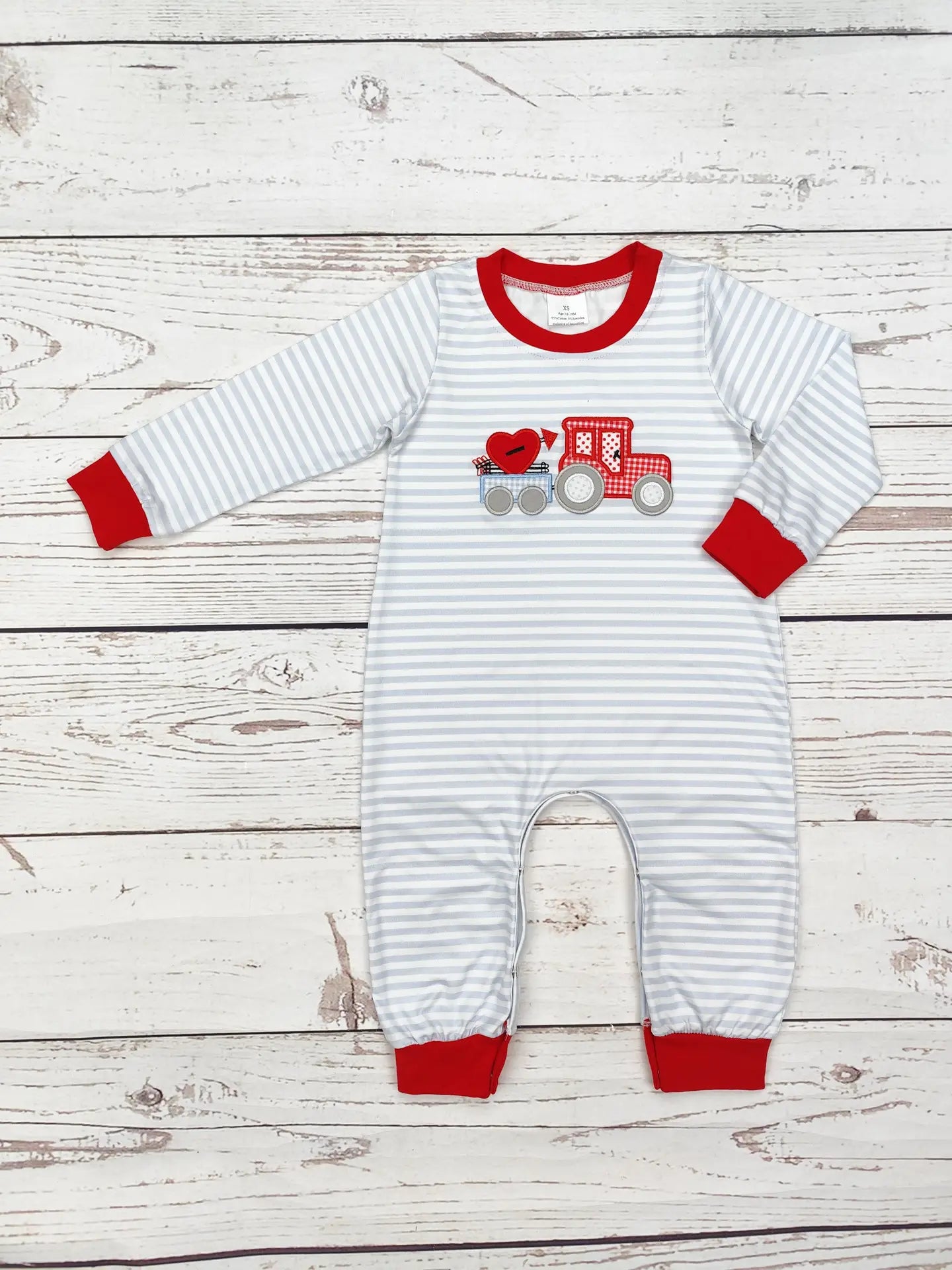 Boy's Heart Applique Valentine Romper