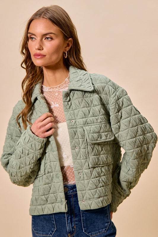 Lt Olive Quilt Jacket