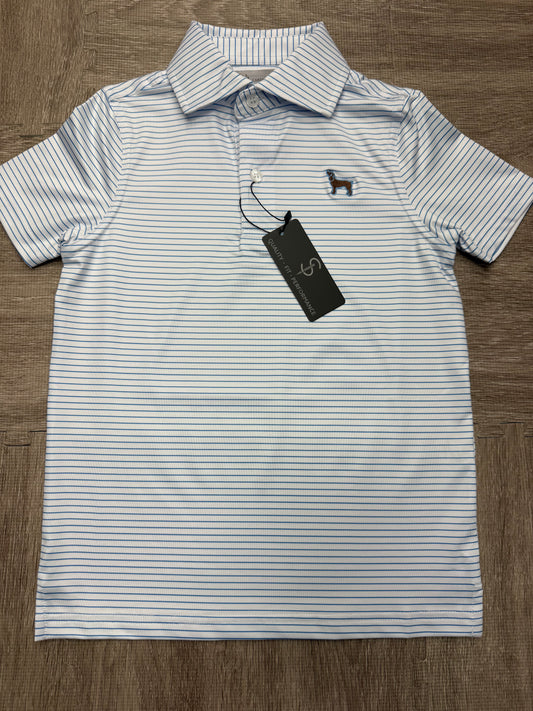 Cardinal Creek Logo Polo White/Sky for boys