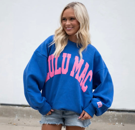 Lulu Mac Royal Blue/Hot Pink Puff Sweatshirt