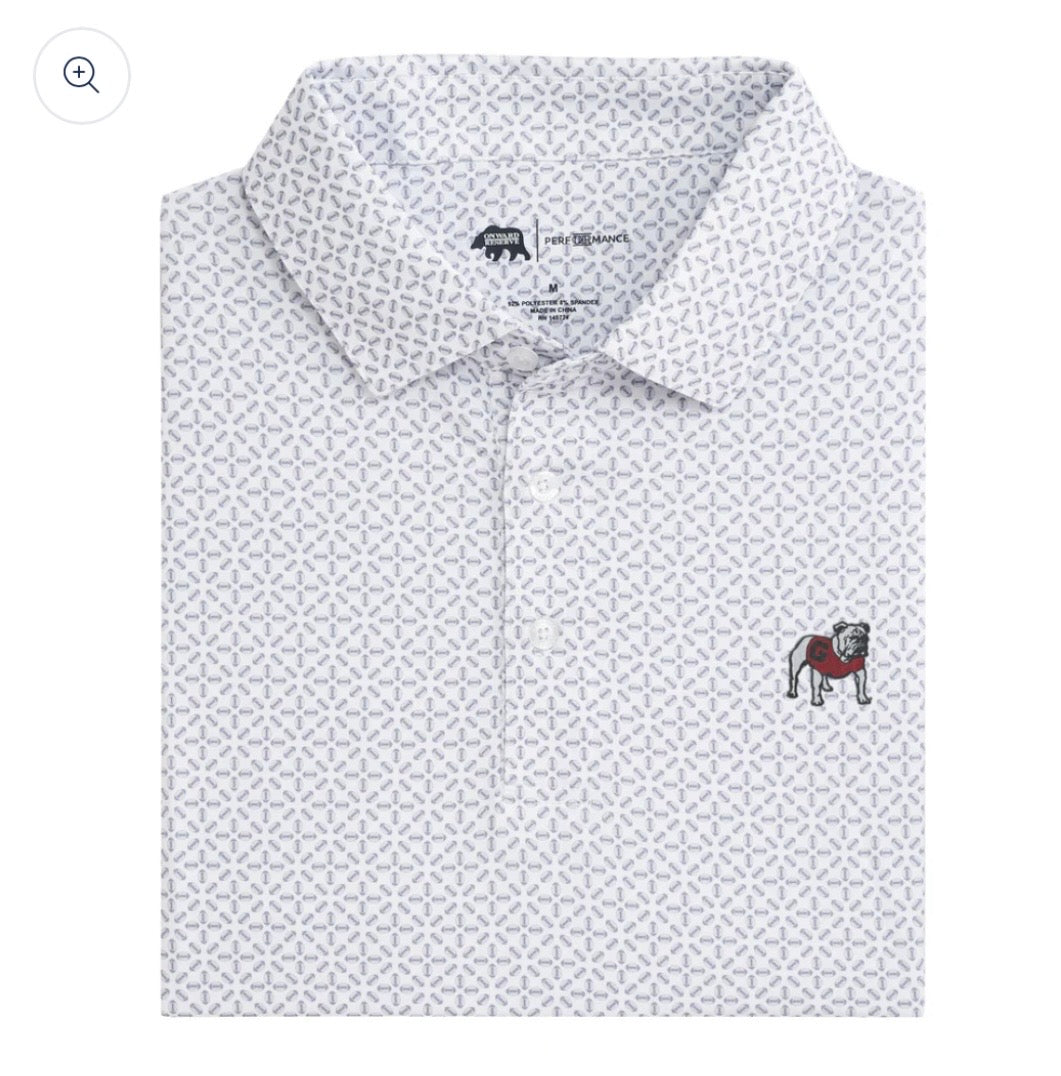 Onward Reserve UGA Standing Bulldog Gameday Printed Polo