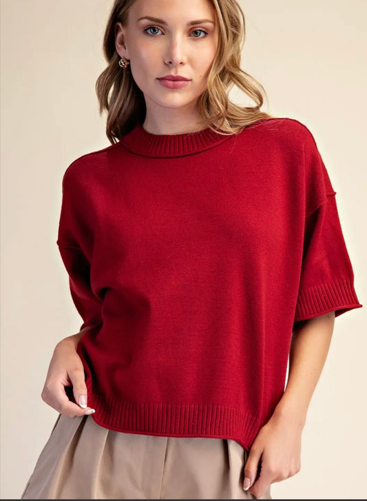 Lindy in Red Sweater w/Mockneck