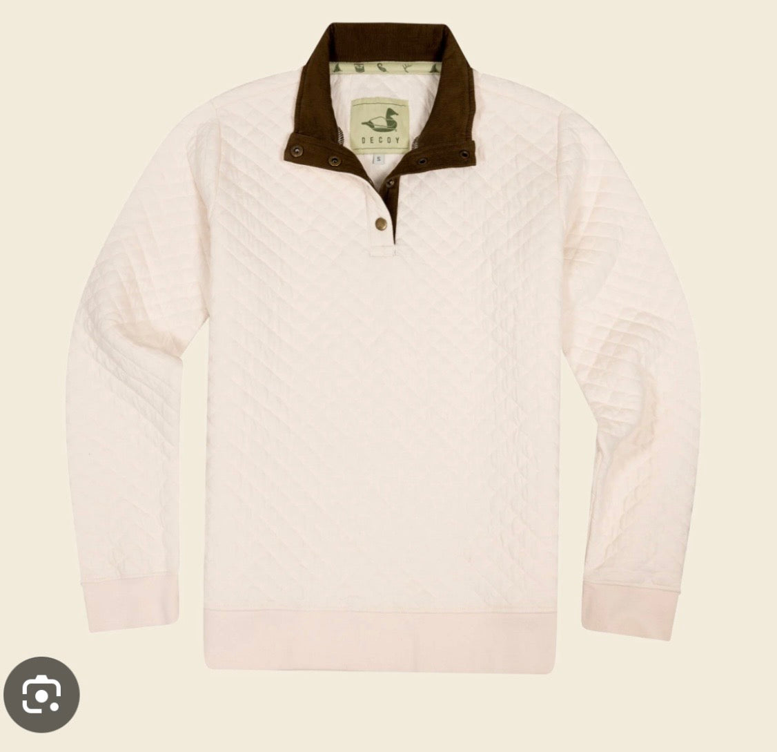 Dixie Decoy Tryon Quilted Henley Antique White