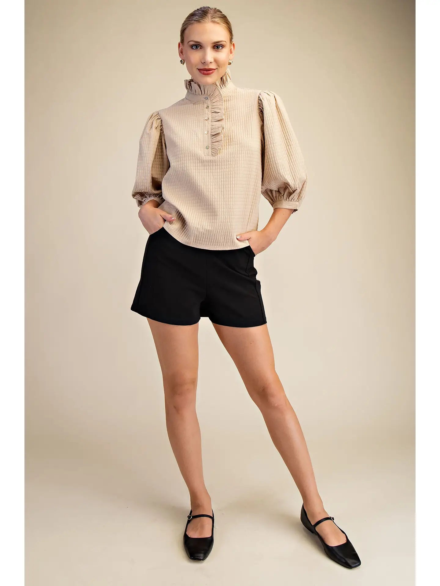 "You had me at Hello" in Beige Top