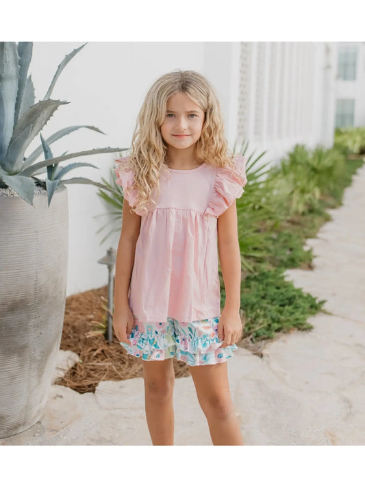Blush Pink Ruffle 2pc Outfit