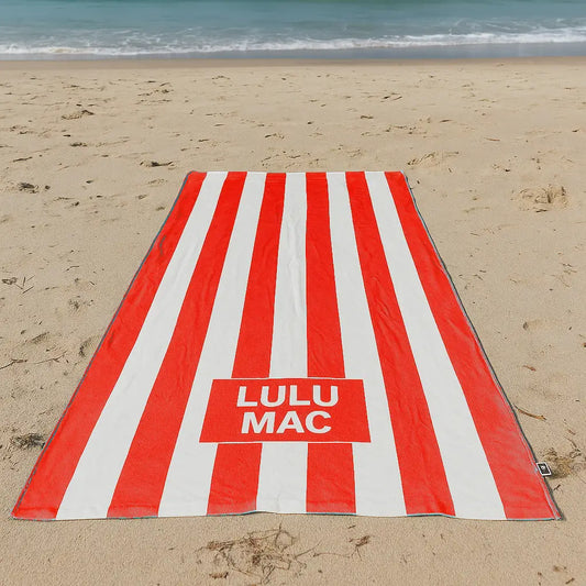 Lulu Mac Red Darby Beach Towel