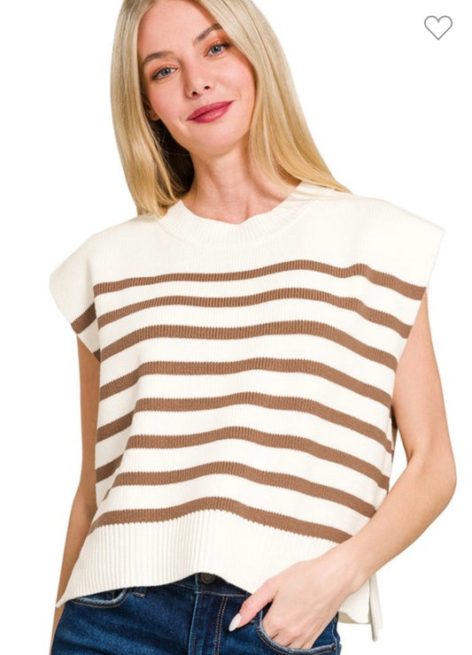 All in Mocha Stripes Sweater