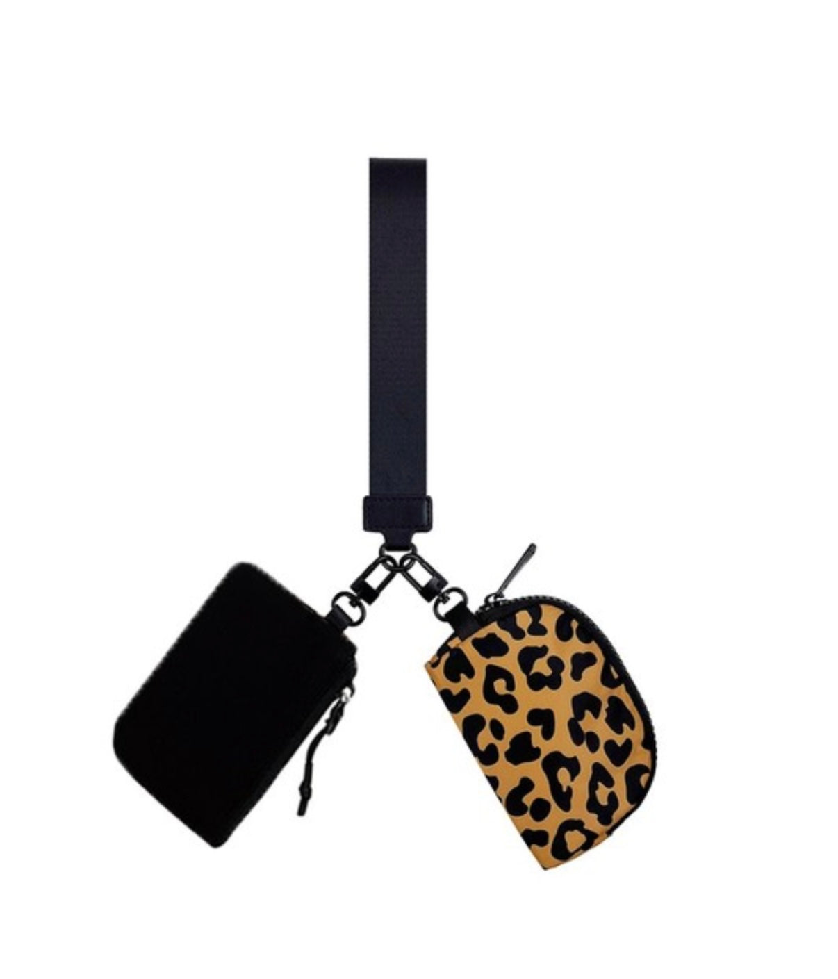 Black/Leopard Duo Wristlet