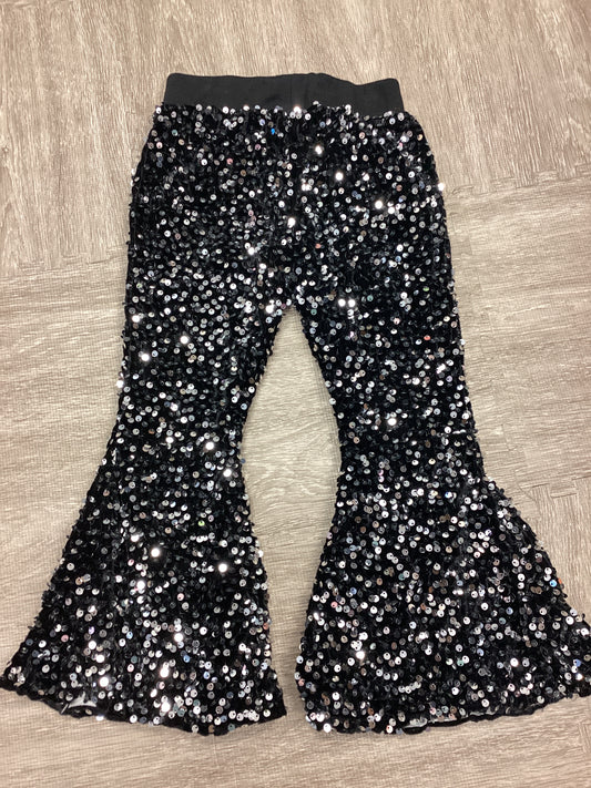 Girls Black Sequined Pants
