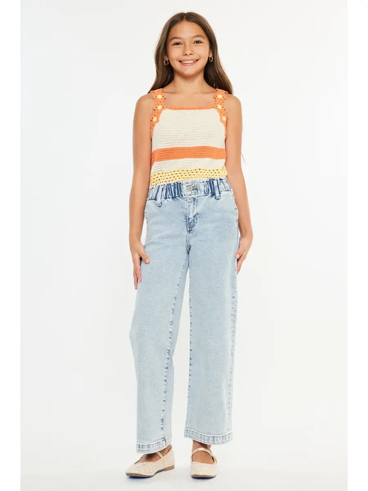 Kan Can Youth Wide Leg Jeans Light Wash