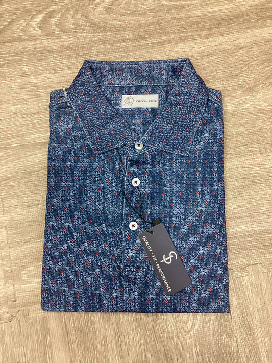 Cardinal Creek Navy/Red Floral Polo