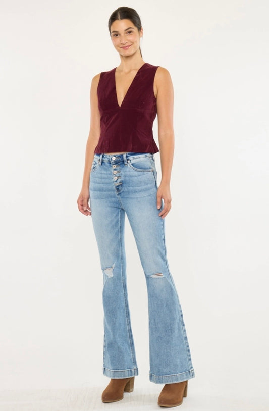 Kan Can Trouser Petite Flare Jeans