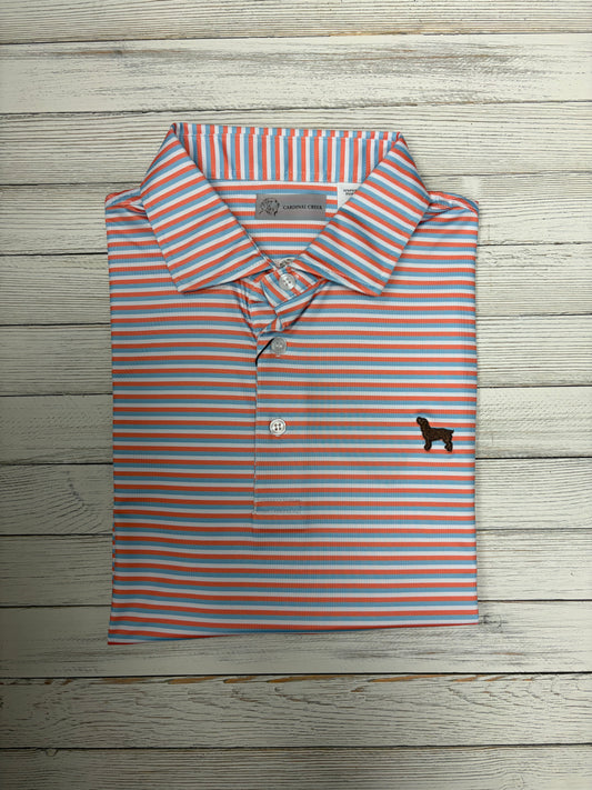 Cardinal Creek Coral/Sky/White Polo w/Logo