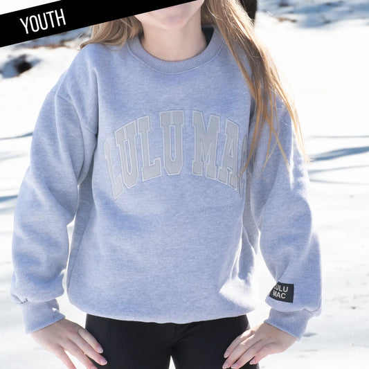 Lulu Mac Lt Grey Stitched Sweatshirt Youth