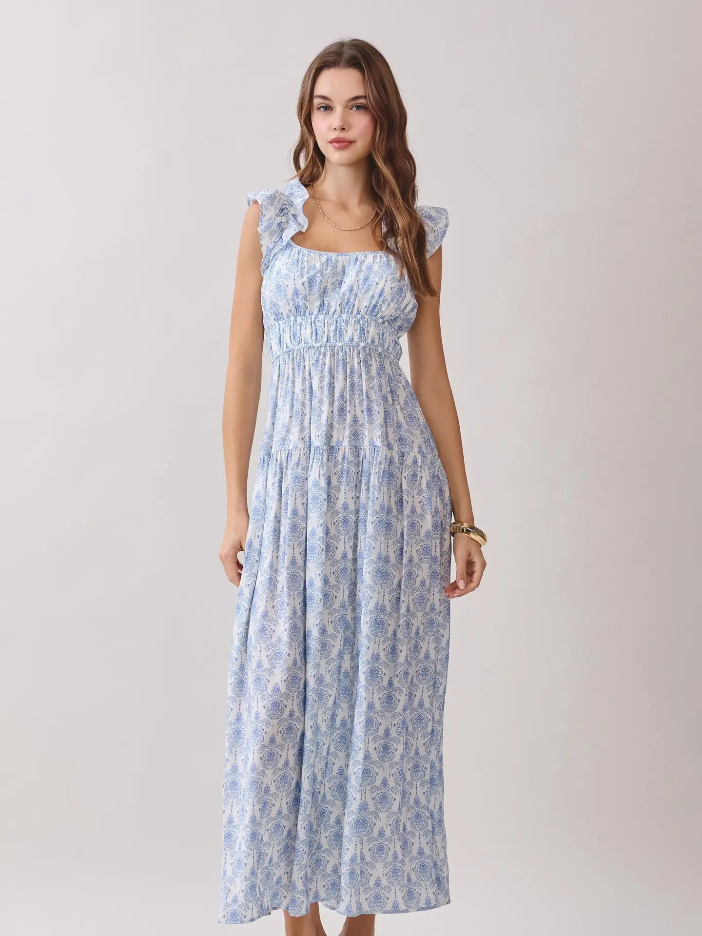 Blue & White Floral Dress
