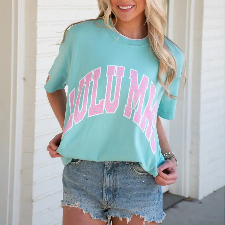 Lulu Mac Polka Dot Adult Chalky Mint Tee