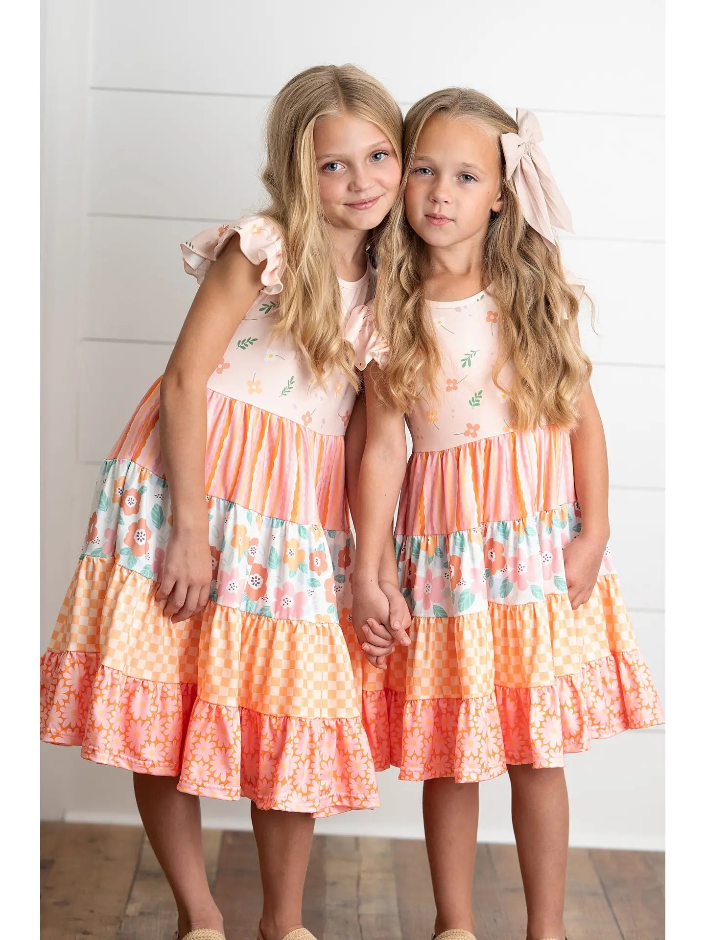 Orange Pink Ava Retro Dress for Girls