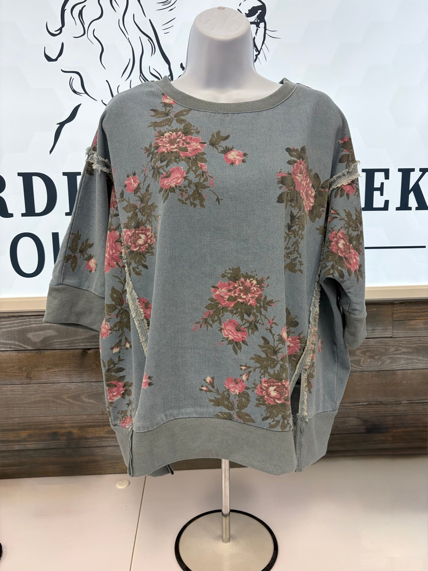 Floral Denim Top